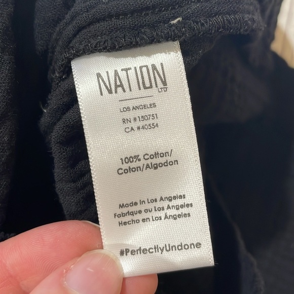 Nation LTD Mariel Off the Shoulder Gauze Cotton Midi Dress in Black - Picture 5 of 10